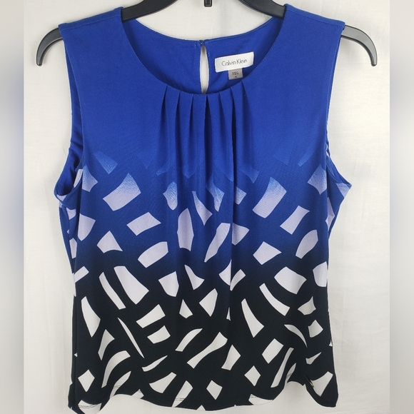 Calvin Klein Women's Blue and Black Shirt Sz PL - Picture 2 of 8